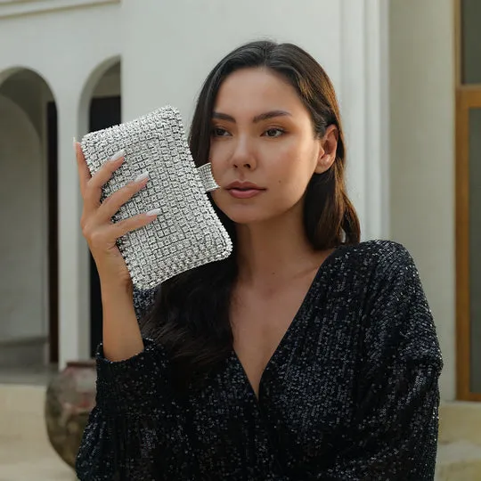 Unique design handmade diamond clutch bag